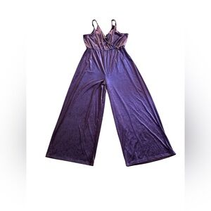Purple velvet jumpsuit